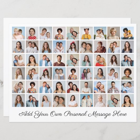 54 Fotocollage Voeg uw eigen wenspapier blad toe (Voorkant / Achterkant)