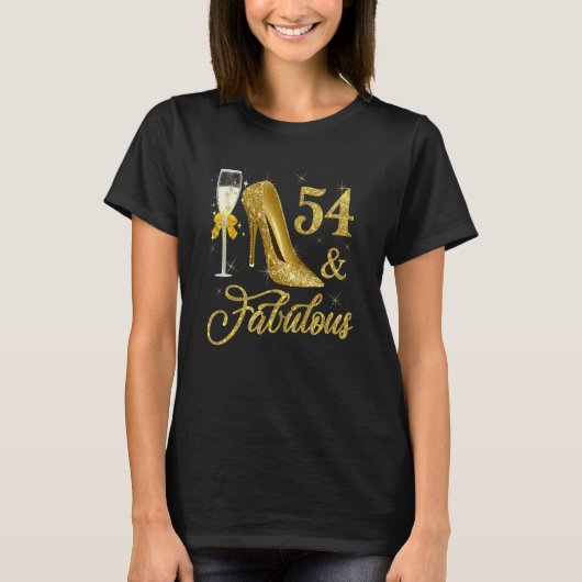54 jaar en Fabulous 54 jaar Old 54th Birthday Cham T-shirt (Voorkant)