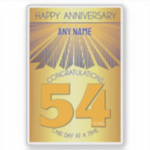 54 Jaar | Golden Ray 12 Stappen AANGEPASTE NAAM Sticker (Voorkant)
