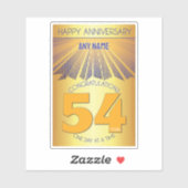 54 Jaar | Golden Ray 12 Stappen AANGEPASTE NAAM Sticker (Vel)