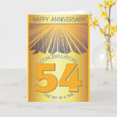54 Jaar Nuchter Jubileum | Gouden Straal 12 Stappe Kaart (Gele Bloem)