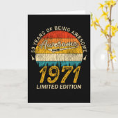 54 jaar oud 1971 Retro Geweldige 54e verjaardagsca Kaart (Gele Bloem)