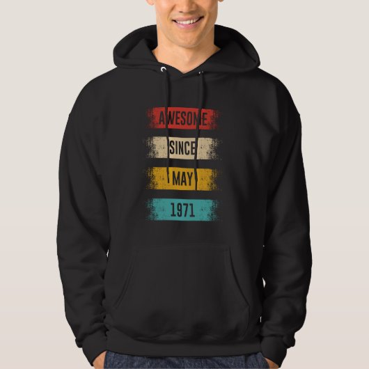 54 jaar oud Geweldige sinds mei 1971 54ste verjaar Hoodie (Voorkant)