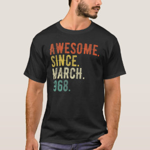 54 jaar oud maart 1968 5 t-shirt