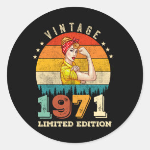 54 jaar oude Bday 1971 54ste Verjaardag Vrouwen Ronde Sticker