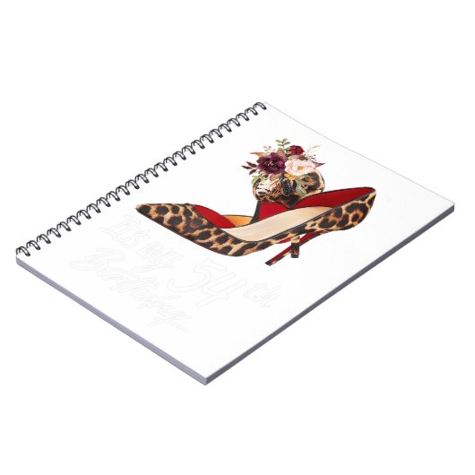 54 jaar oude High Heels Leopard Het is mijn 54e ge Notitieboek (Linkerzijde)