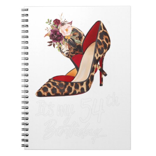 54 jaar oude High Heels Leopard Het is mijn 54e ge Notitieboek (Voorkant)