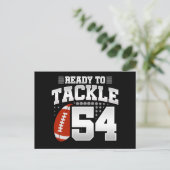 54 Jaar Oude Tackle Voetbal Feestje 54ste Verjaard Briefkaart (Staand voorkant)
