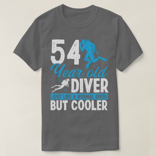 54 jaar Scuba Diving Diver Snorkel 54 verjaardag 1 T-shirt (Design voorkant)