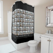 54 Vierkante fotocollage met eenvoudige tekst Douchegordijn (In situ)