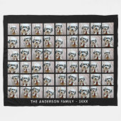 54 Vierkante fotocollage met eenvoudige tekst Fleece Deken (Voorkant (Horizontaal))