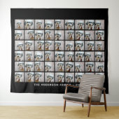 54 Vierkante fotocollage met eenvoudige tekst Wandkleed (In Situ (horizontaal))