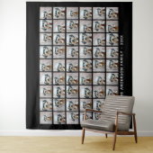 54 Vierkante fotocollage met eenvoudige tekst Wandkleed (In situ)