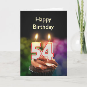 54e Birthday-kaart met kaarsen Kaart