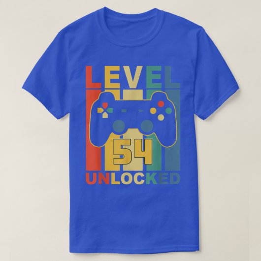 54e Birthday Level 54 Onvergrendeld  videospel T-shirt (Design voorkant)