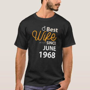 54e bruiloft Jubileum Beste vrouw sinds juni 1968 T-shirt