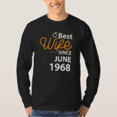 54e bruiloft Jubileum Beste vrouw sinds juni 1968 T-shirt (Voorkant)