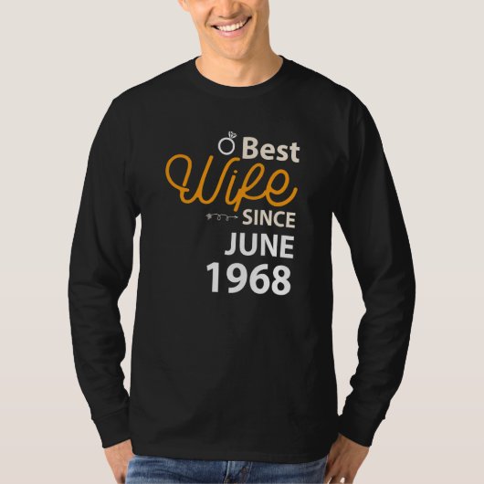 54e bruiloft Jubileum Beste vrouw sinds juni 1968 T-shirt (Voorkant)