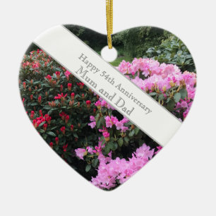 54e huwelijk keramisch ornament