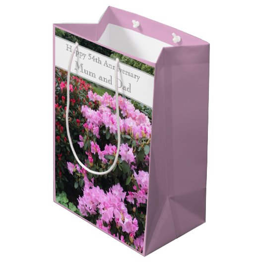 54e Jubileum voor bruiloft Medium Cadeauzakje (Achterkant Gekanteld)