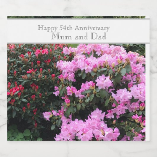 54e Jubileum voor bruiloft Sparkling Wijnetiket (Enkel label)