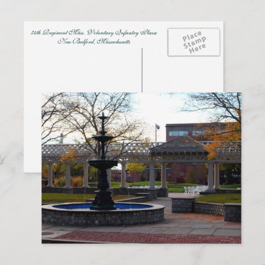 54e regimentmassa. Vrijwillig Briefkaart van infan (Voorkant / Achterkant)