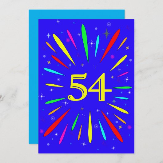 54e Uitnodiging op verjaardag (Voorkant / Achterkant)