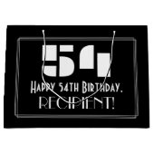 54e verjaardag ~ Art Deco geïnspireerd look "54" + Groot Cadeauzakje (Voorkant)