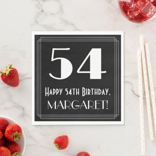 54e verjaardag ~ Art Deco geïnspireerd look "54",  Servet (Insitu)