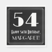 54e verjaardag ~ Art Deco geïnspireerd look "54",  Servet (Voorkant)