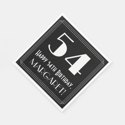 54e verjaardag ~ Art Deco geïnspireerd look "54",  Servet (Hoek)