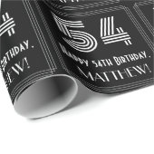 54e verjaardag: Art Deco geïnspireerd look "54" w  Cadeaupapier (Rol Hoek)