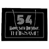 54e verjaardag — Art Deco Geïnspireerde look "54"  Groot Cadeauzakje (Achterkant)