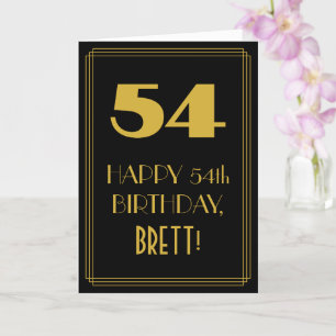 54e verjaardag ~ Art Deco geïnspireerde look "54"  Kaart