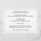 54e verjaardag: Art Deco Kijk "54", met naam Folie Uitnodiging (Achterkant)