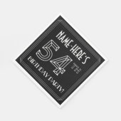 54e verjaardag: Art Deco Style + aangepaste naam Servet (Hoek)