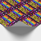 54e verjaardag: Beeldende hartenpatronen, regenboo Cadeaupapier (Hoek)