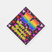 54e verjaardag: Beeldende hartenpatronen, regenboo Servet (Hoek)