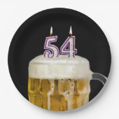 54e verjaardag bier op zwart Bord (Voorkant)