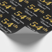 54e verjaardag: Elegant Luxe Faux Gold Look # Cadeaupapier (Hoek)