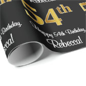 54e verjaardag: Elegant Luxe Faux Gold Look # Cadeaupapier (Rol Hoek)