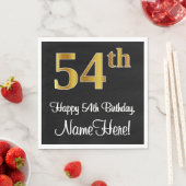 54e verjaardag ~ Elegant Luxe Faux Gold Look # Servet (Insitu)