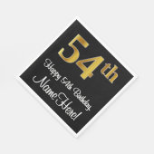 54e verjaardag ~ Elegant Luxe Faux Gold Look # Servet (Hoek)