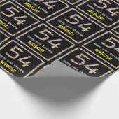 54e verjaardag: Floral Flowers Number, Custom Name Cadeaupapier (Hoek)