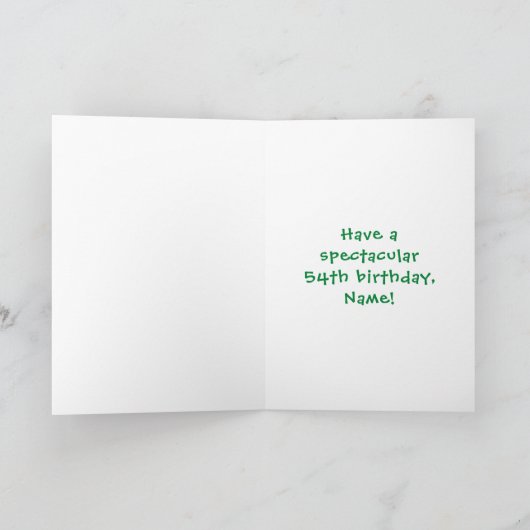 54e verjaardag: Fun Cake and Candles + Custom Name Kaart (Binnen)