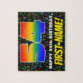 54e verjaardag — Fun, Colorful Music Symbols & "54 Legpuzzel (Verticaal)