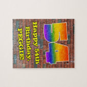 54e verjaardag: Fun Graffiti-geïnspireerde regenbo Legpuzzel (Horizontaal)