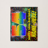 54e verjaardag: Fun, kleurrijk gevuurwerk Legpuzzel (Verticaal)