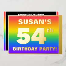 54e verjaardag: Fun, kleurrijk regenboogpatroon