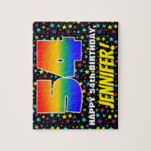 54e verjaardag — Fun, kleurrijk Star Field Pattern Legpuzzel (Verticaal)